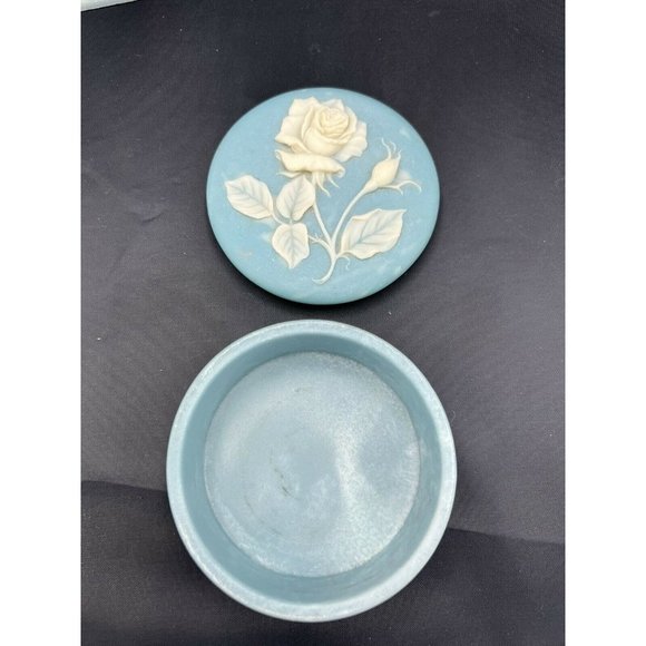 Set (3) Soapstone Jewelry Trinket Boxes Roses Blue Design Gifts Int’l 1974 Large - Picture 6 of 12